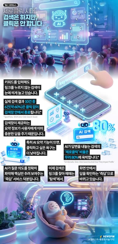 [AI그래픽뉴스] 제로클릭 시대… 검색은 하지만, 클릭은 안 합니다