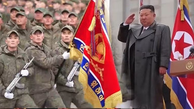 쿠르스크 파병 北 지뢰제거 부대 귀국…김정은 공개 환영식