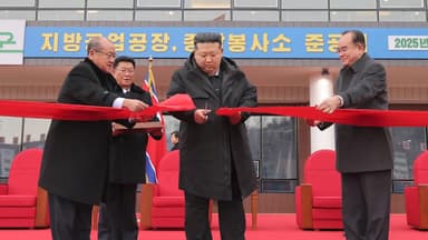 김정은, 강동군 공장 준공식서 "지방의 비약 성취"