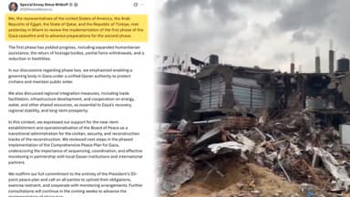 미국·이집트 등 4개국, 가자 평화구상 후속조치 논의