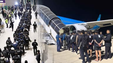 캄보디아 범죄조직 73명 송환…즉각 경찰 압송