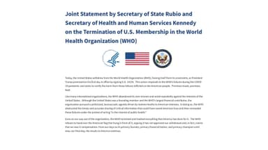 미, 78년만 WHO 공식 탈퇴…글로벌 보건 우려