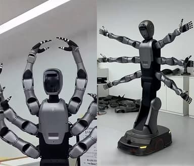 팔 6개 달린 아수라 닮은 中 산업용 로봇?