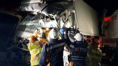 고속도로 4중 충돌로 1명 부상...원룸 화재로 9명 중·경상