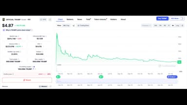'트럼프 밈코인' 1년새 94% 폭락..."열기 시들"